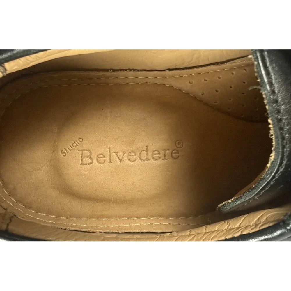 Belvedere Studio Roma Dress Shoe 11.5 D Black Leather Made In Brazil
